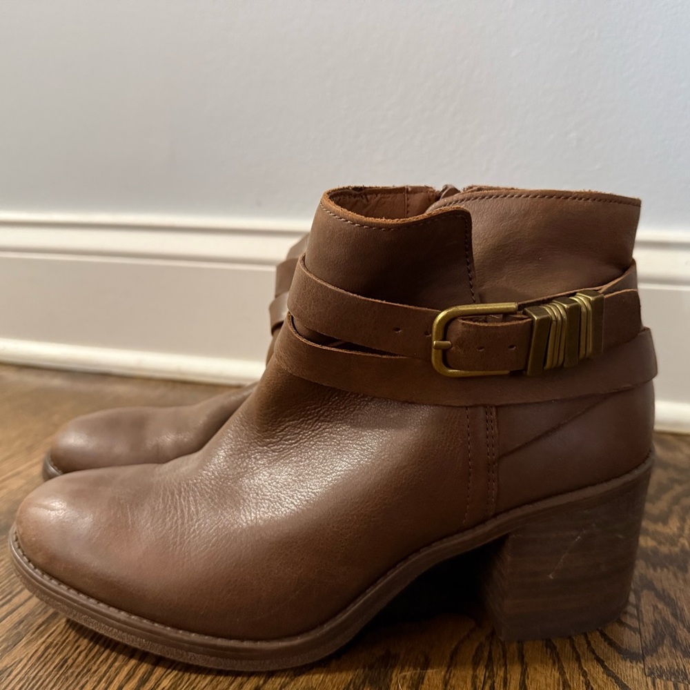 Lucky Brand Brown Ankle Booties with Buckle